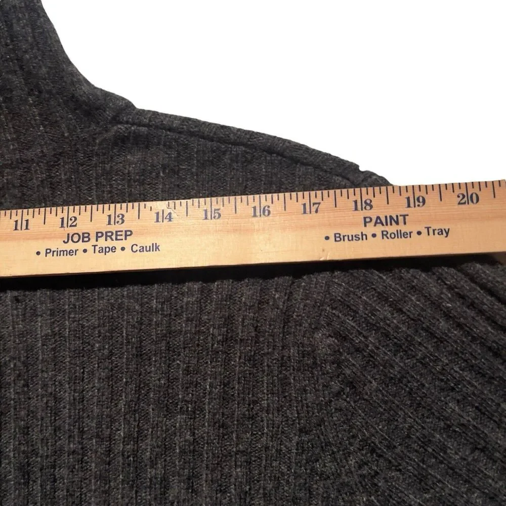 Vintage Abercrombie & Fitch Mockneck Sweater Size XL Gray Lambswool Patch Elbows